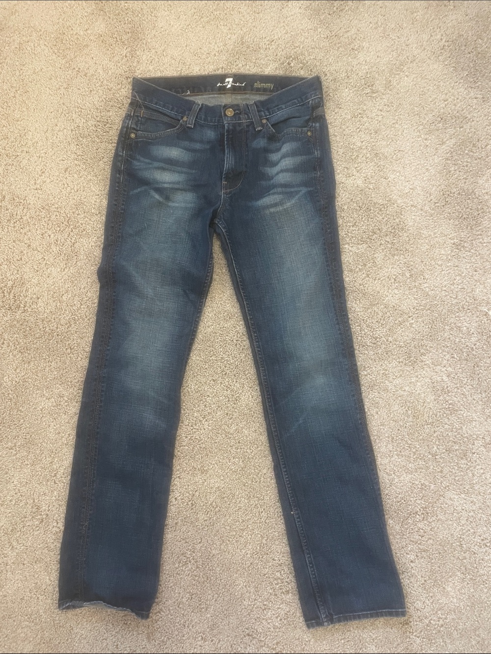 7 For All Mankind Men's Slim Jeans - Indigo Blue Wash
